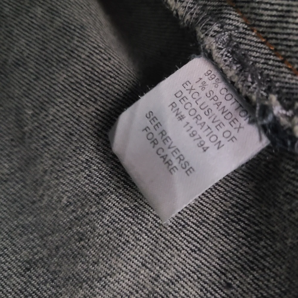 ONE WORLD Blue Jean Jacket with‎ Frayed Hem